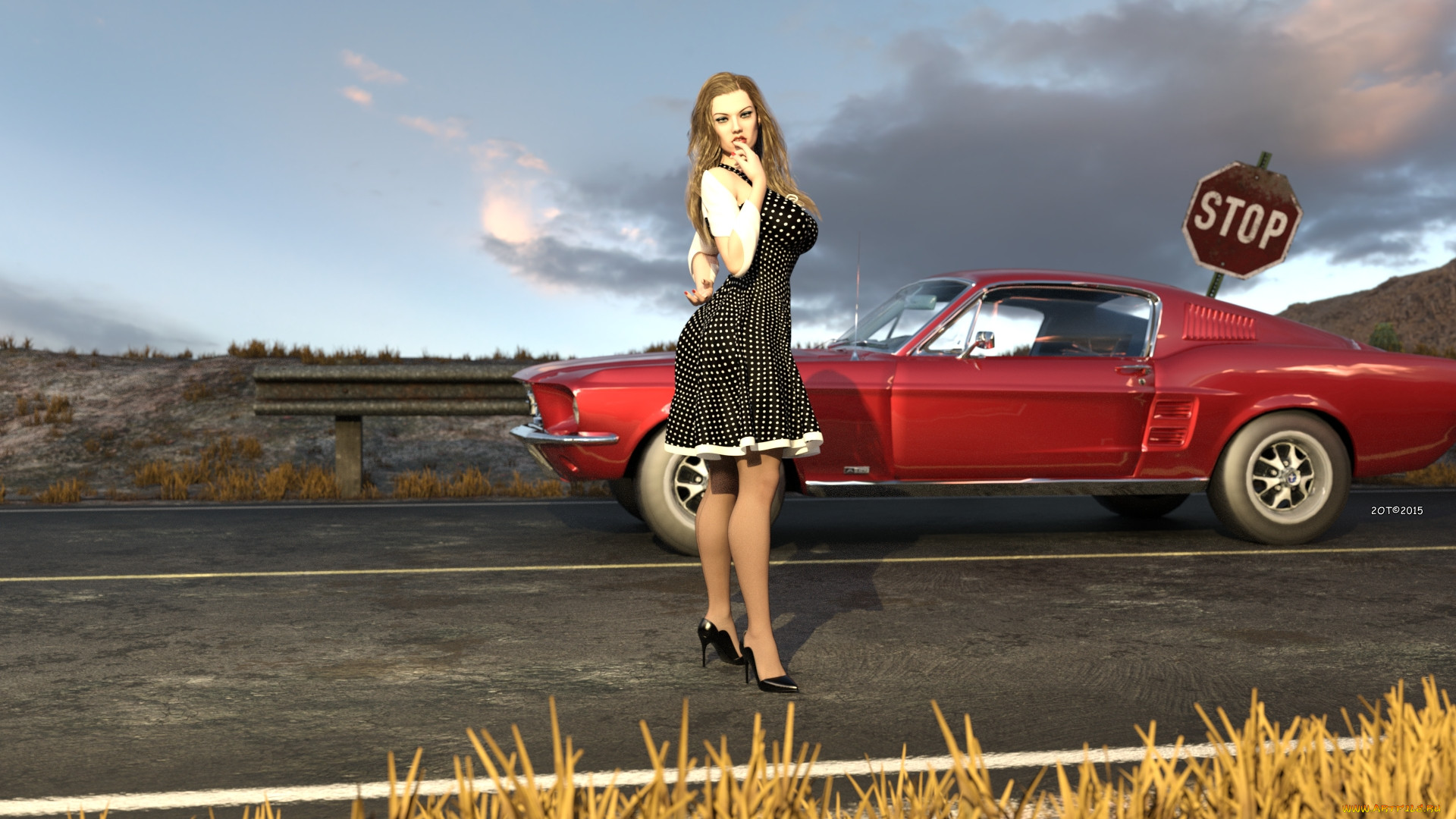 , 3d car&girl, , , , 